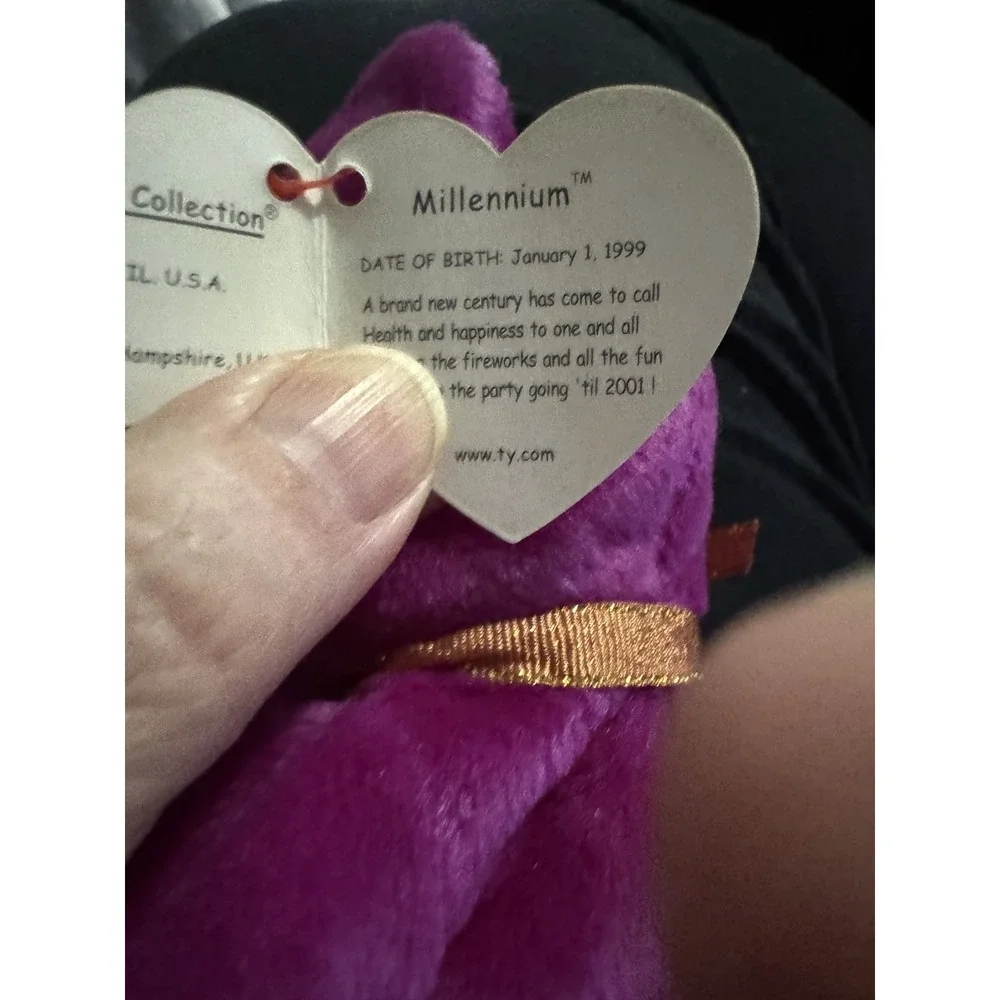 Ty Beanie Baby Millennium Bear Plush Stuffed Animal Retired W Tag January 1 1999